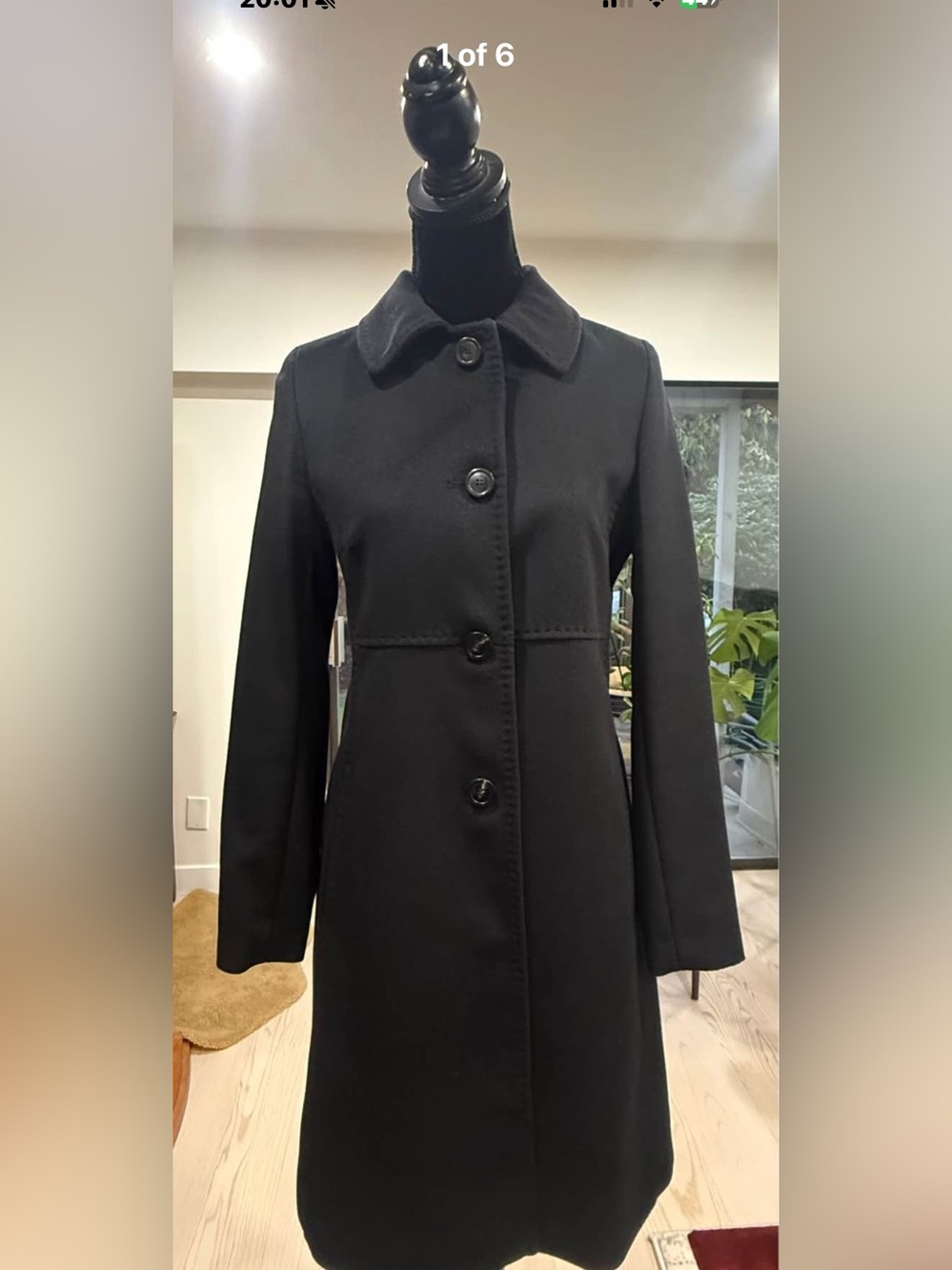 Max Mara weekend long black wool jacket, 38, US 10